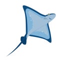 Marine vector illustration of a stingray isolated Royalty Free Stock Photo